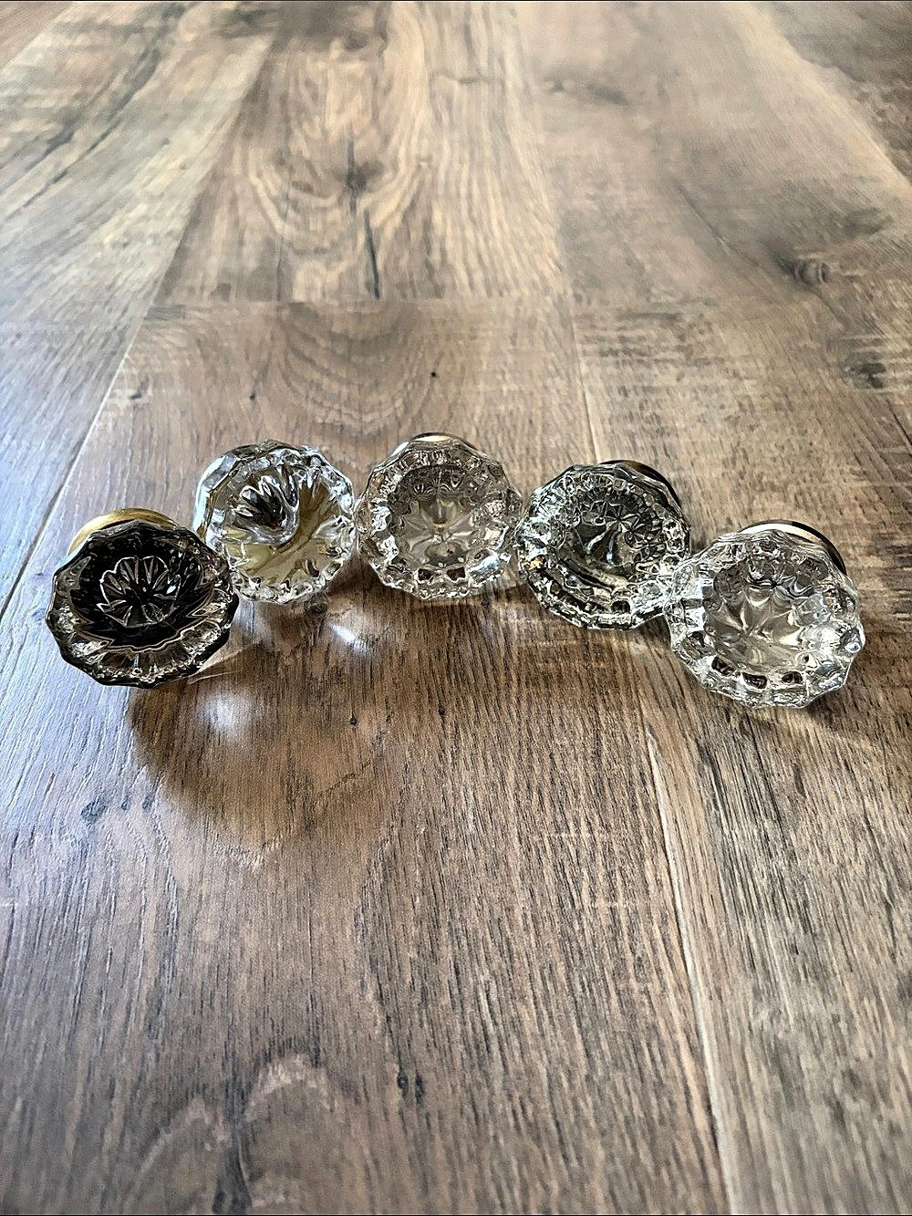 Set of Vintage Clear Glass Knobs